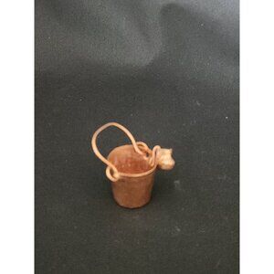 Vintage Miniature Copper Pail & Cup Dollhouse Trinket Shelf Fairy Garden